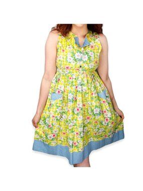 Vintage Jayne Copeland Floral Sleeveless Dress Girls 12 / Womens XXS - XS